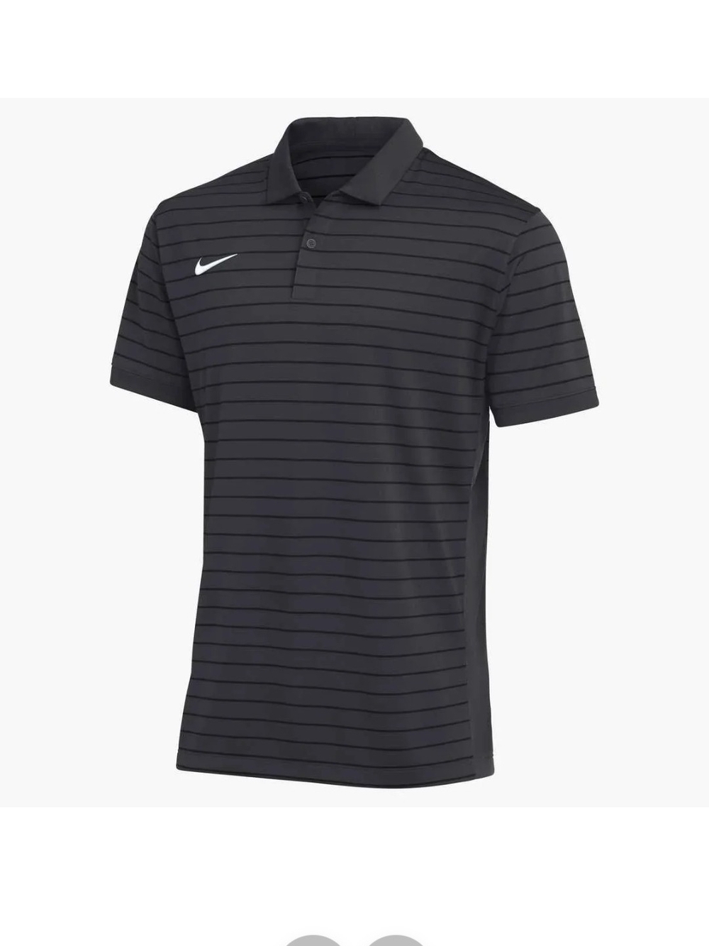 Nike Dri Fit Men's Grey with Thin Black Striped Polo